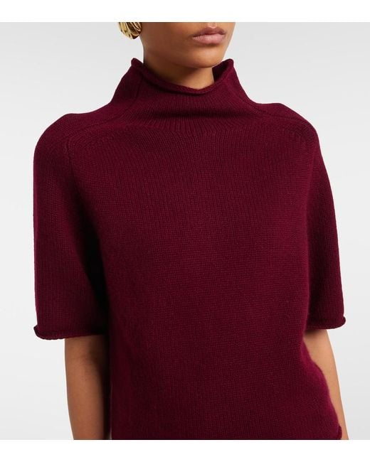 Lisa Yang Red Fride Cashmere Turtleneck Sweater