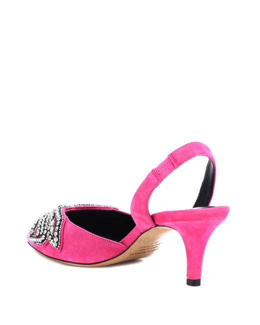 pink suede slingback shoes