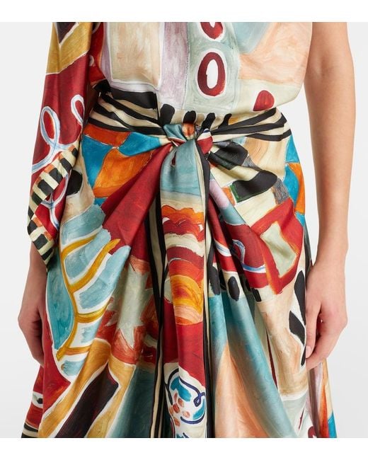 Robe Midi Michelle Asymetrique En Soie ALÉMAIS en coloris White