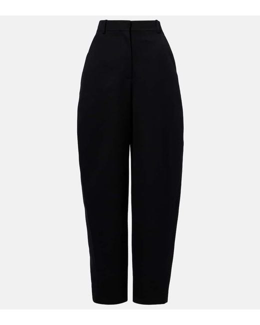 Givenchy Blue Cocoon Wool Grain De Poudre Barrel-Leg Pants