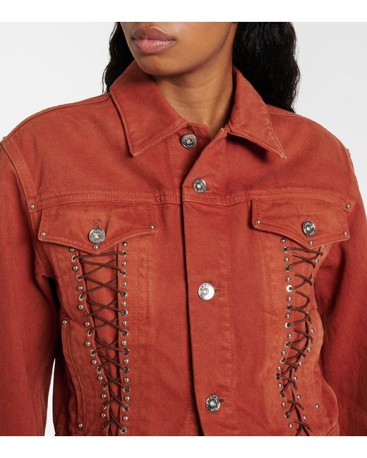 Rabanne Brown Cropped Denim Jacket