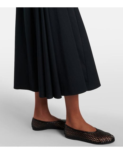 Staud Black Gwen Cotton Midi Dress