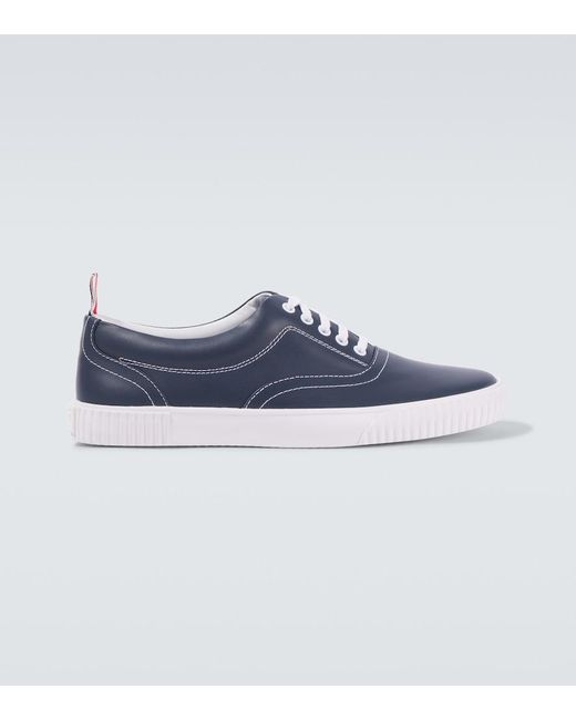 Thom Browne Blue Heritage Leather Sneakers for men