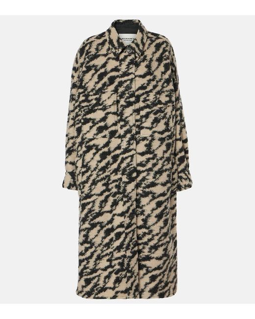Isabel Marant Multicolor Mantel Fontizi Aus Einem Wollgemisch