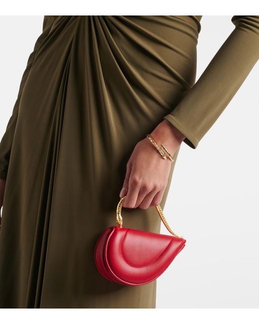 BVLGARI Red Serpenti Cuoricino Mini Leather Top-Handle Bag