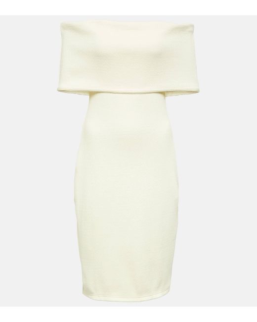 Bottega Veneta Natural Off-shoulder Midi Dress