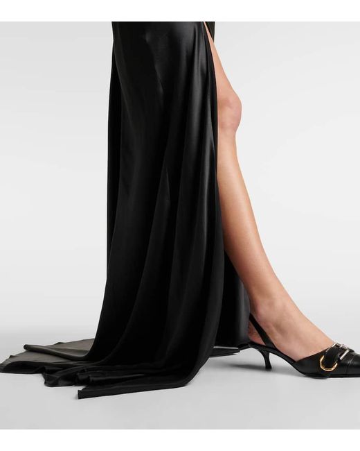 Vestido de fiesta de saten de seda con encaje Givenchy de color Black