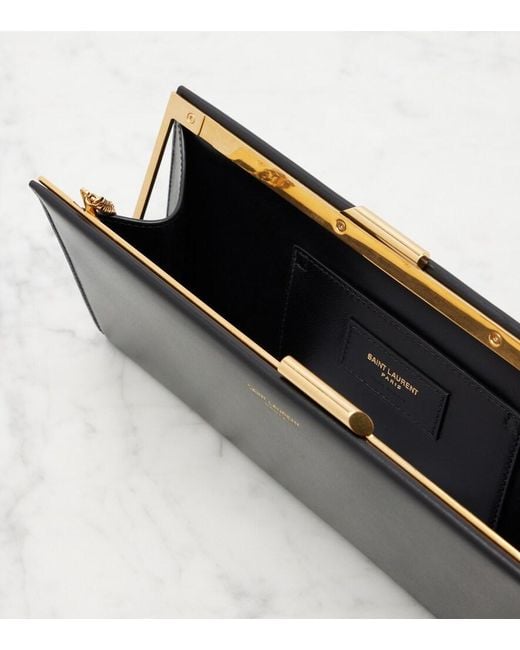 Saint Laurent Black Midnight Small Leather Clutch