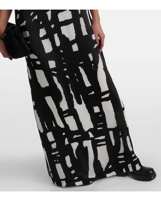 Max Mara Black Bedruckte Robe Aus Seidenorganza