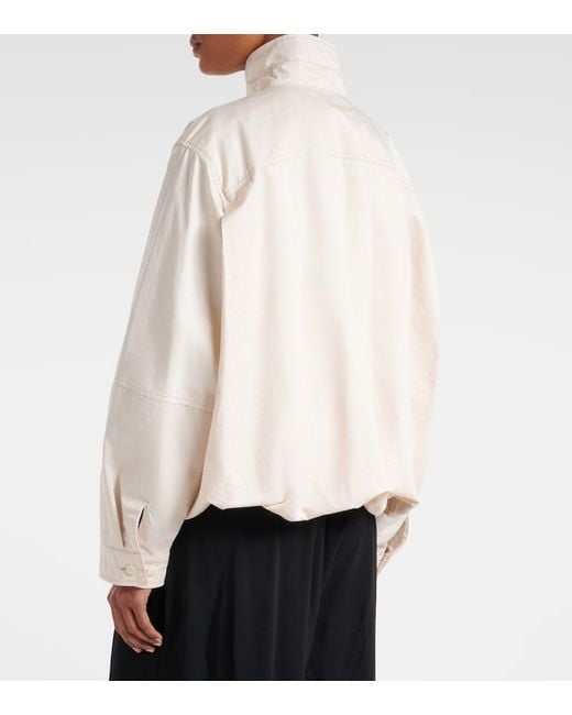 Lemaire Natural Pleated Cotton Satin Jacket