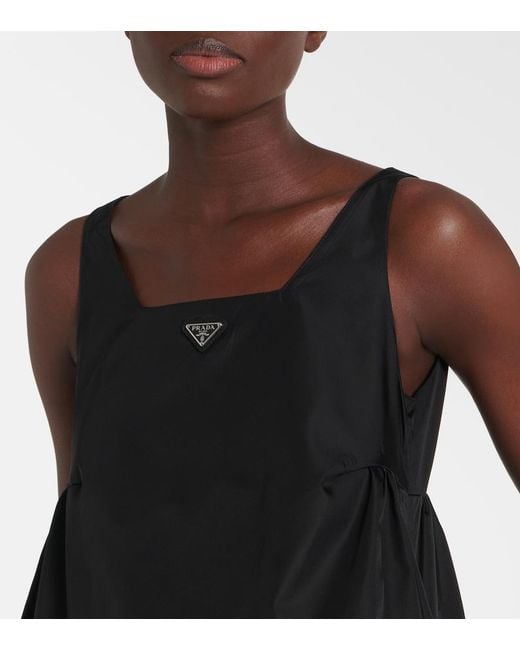 Vestido Corto De Re-Nylon Prada de color Black