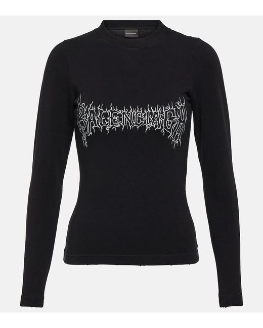 T-shirt in jersey di misto cotone di Balenciaga in Black