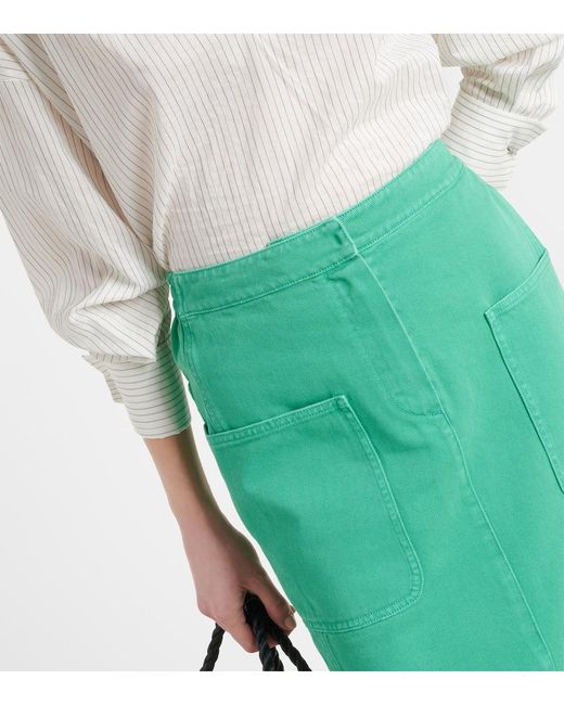 Max Mara Green Werther Denim Pencil Skirt