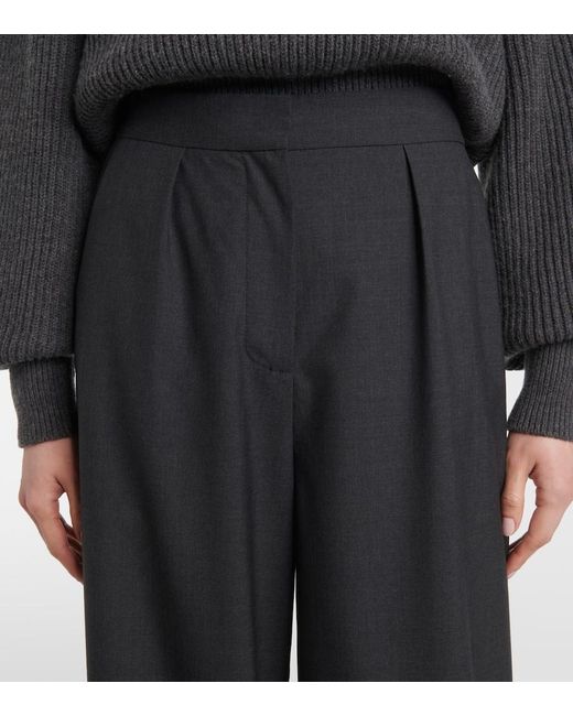 Joseph Black Alanel Virgin Wool Wide-Leg Pants
