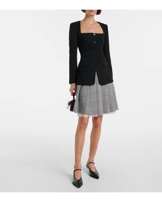 Self-Portrait Black Crepe Top