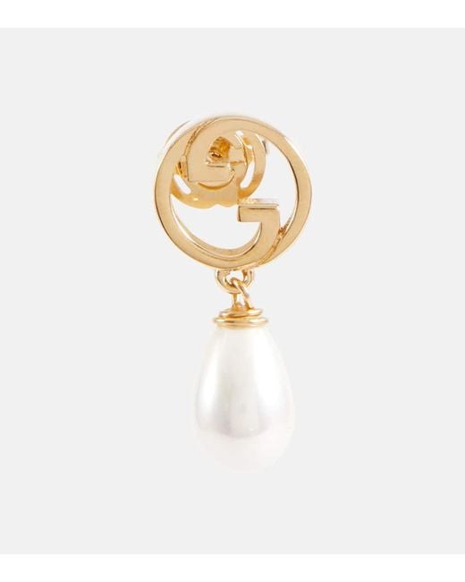 Orecchini Blondie con cristalli e perle bijoux di Gucci in Metallic