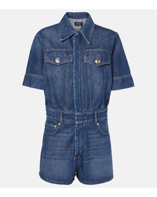 Sportmax Blue Guglia Denim Jumpsuit