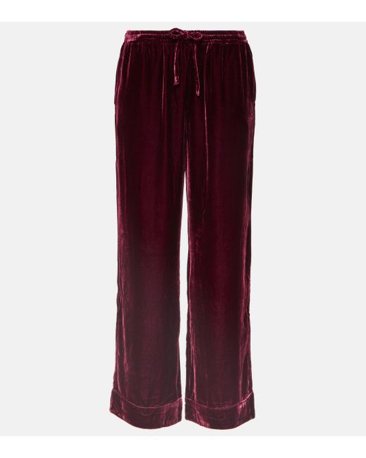 Pantalon ample Aurelia en velours Asceno en coloris Red