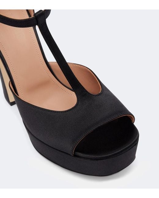 Malone Souliers Black Nomi Embellished Satin Platform Sandals