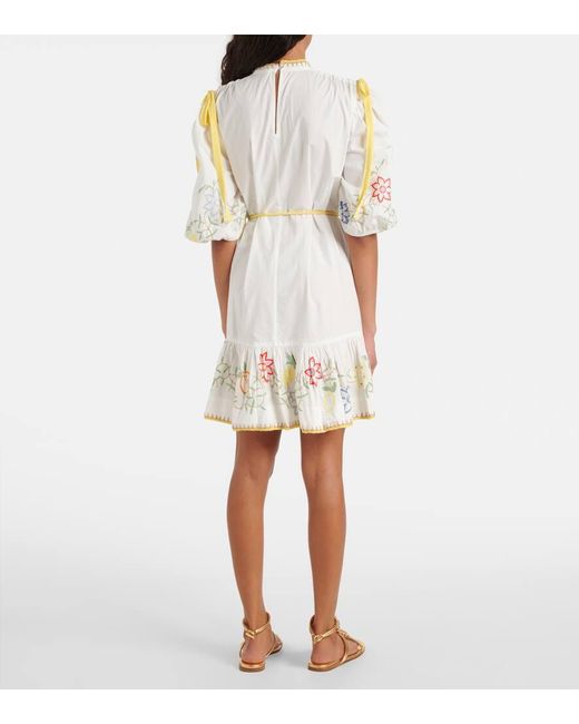 ALÉMAIS White Embroidered Cotton Minidress