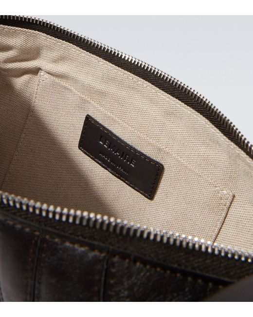 Lemaire Black Croissant Small Leather Shoulder Bag for men