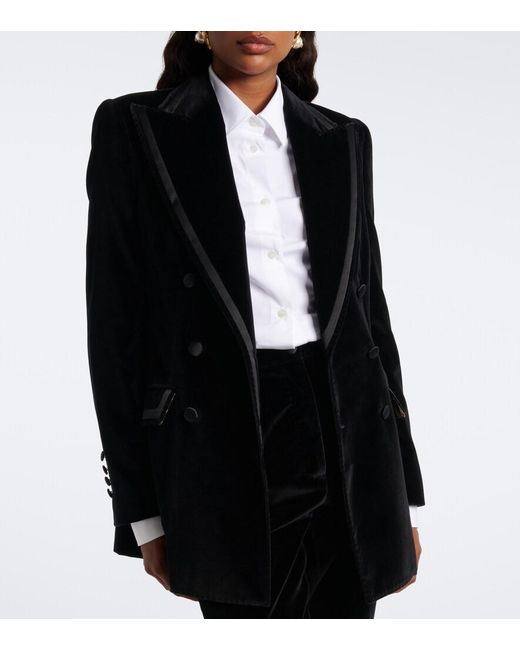 Dolce & Gabbana Black Cotton And Silk-Blend Velvet Blazer
