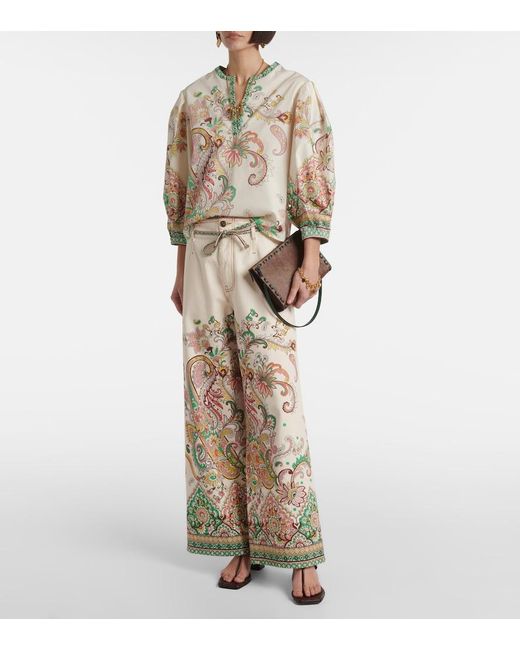 Top De Algodon Estampado Etro de color Metallic