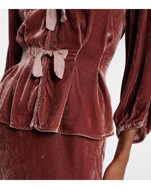 Velvet Red Top Elida Aus Samt