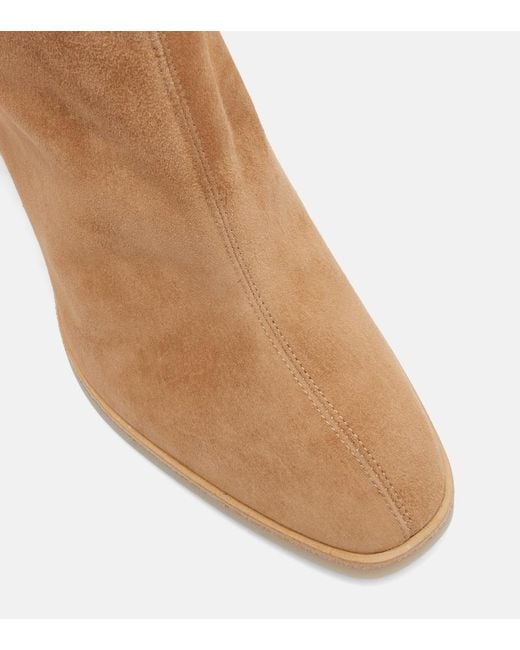 Aquazzura Brown Saint Honore 85 Suede Wedge Ankle Boots