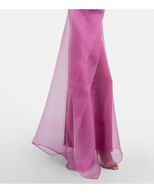 Taller Marmo Purple Sphinx Semi-Sheer Organza Gown