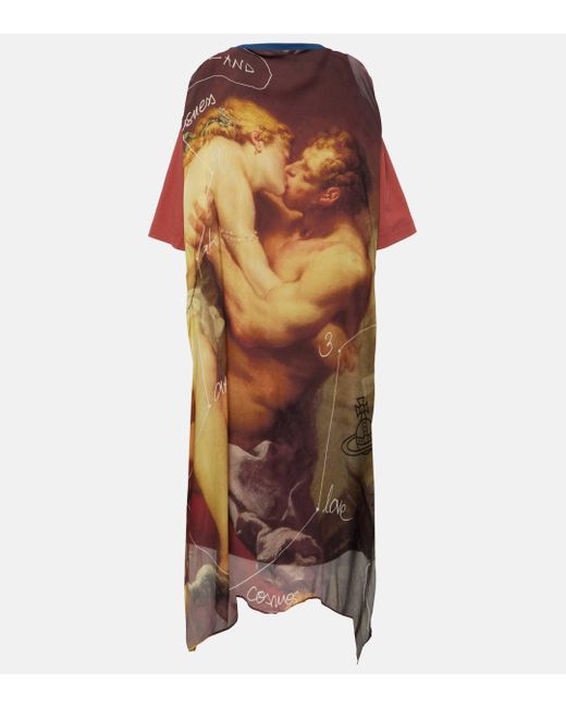 Vivienne Westwood Brown Kiss Printed T-shirt Dress