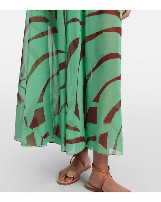 Johanna Ortiz Green Maxikleid Tactile Winds Aus Georgette