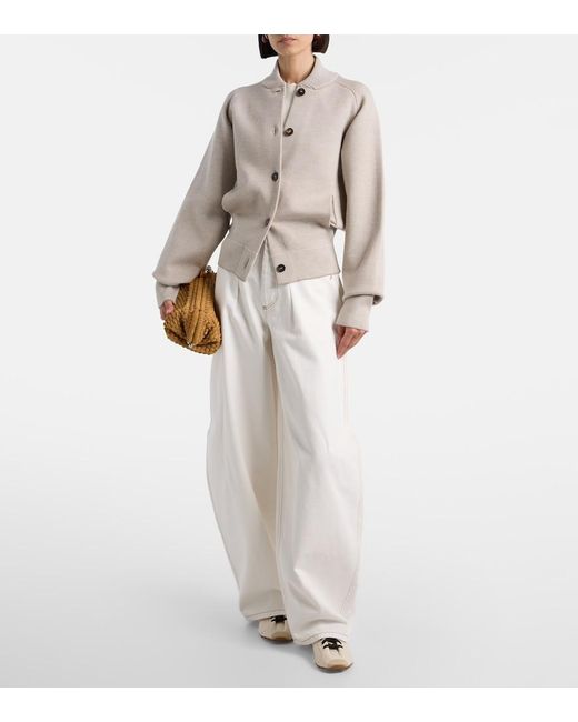 Jacquemus Natural Salon Woven Suede Clutch