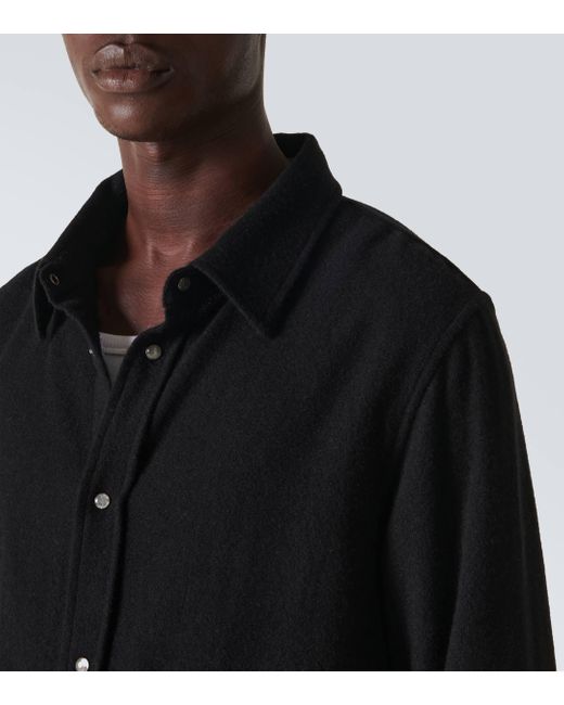 God's True Cashmere Black Cashmere Shirt for men