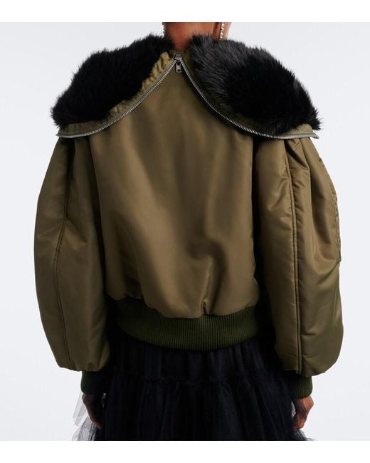 Chaqueta Bomber Acolchada Con Capucha Simone Rocha de color Green