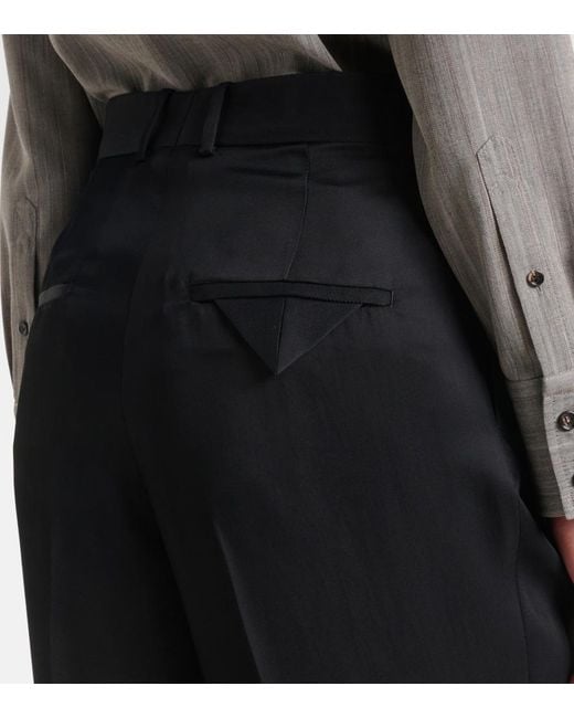 Bottega Veneta Black High-Rise Tapered Pants