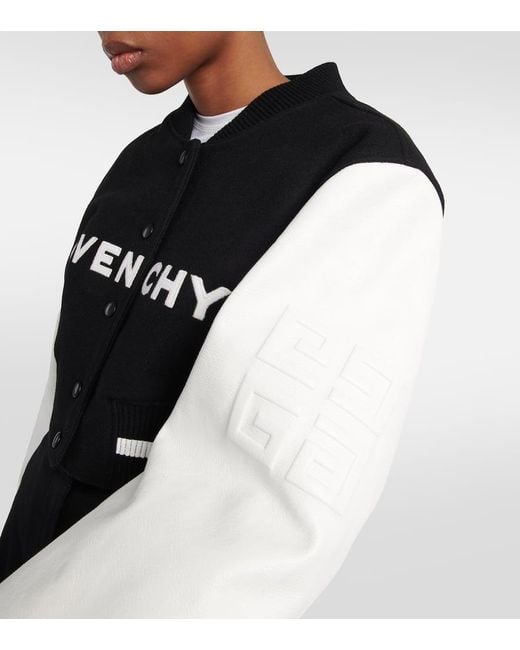 Chaqueta varsity cropped con logo Givenchy de color Black