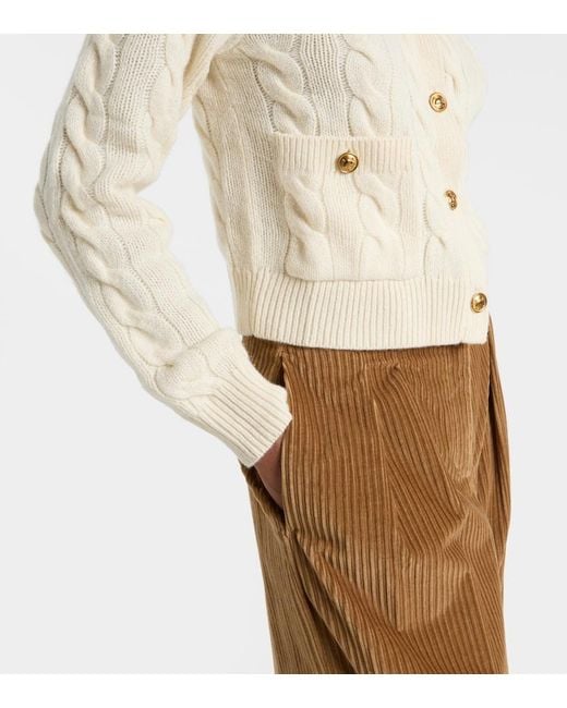 Polo Ralph Lauren Natural Cable-Knit Wool And Cashmere Cardigan