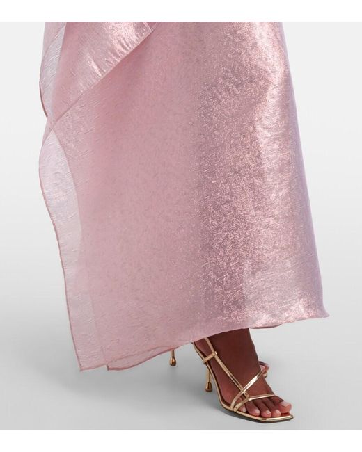Taller Marmo Pink Betsy One-Shoulder Fil Coupe Gown