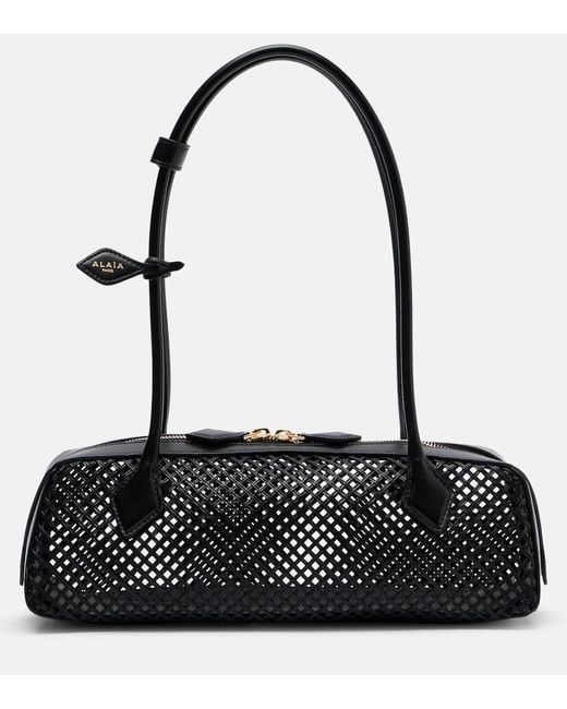 Alaïa Black Le Teckel Medium Woven Leather Shoulder Bag