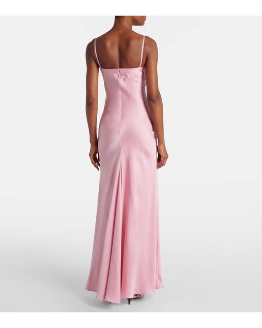 Alexander McQueen Pink Silk Satin Gown