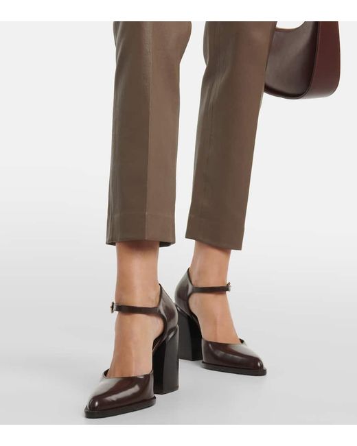 Joseph Brown Coleman Mid-rise Straight Leather Pants