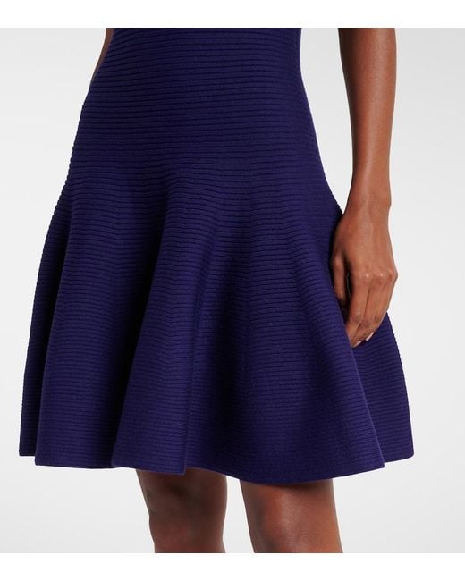 Alaïa Blue Wool-Blend Minidress