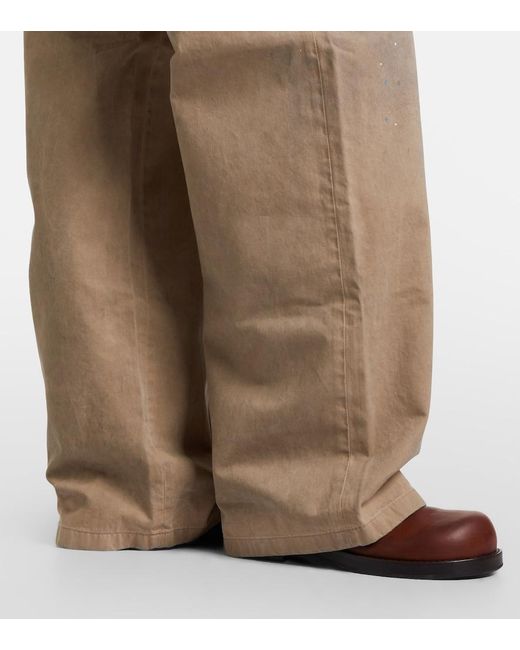 Acne Brown Cotton Twill Wide-Leg Pants