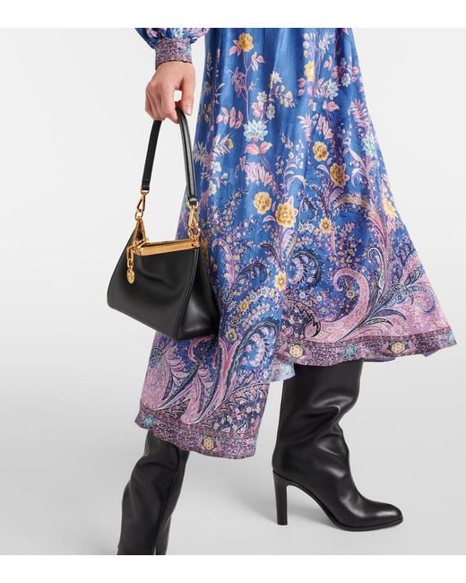 Etro Blue Paisley Midi Dress