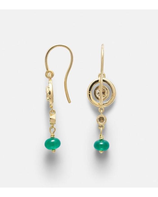 Ileana Makri White Orbit 18Kt Drop Earrings With Gemstones