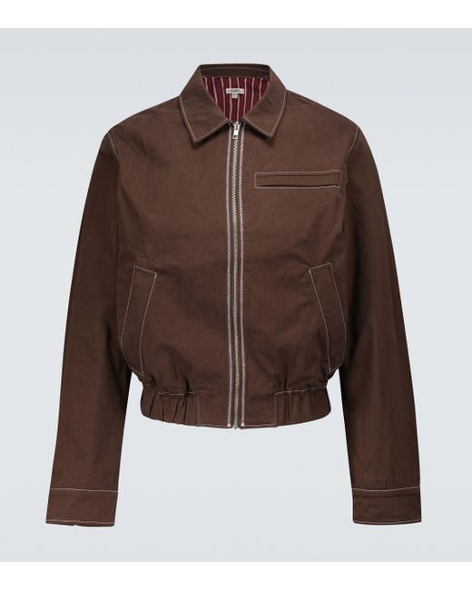Phipps Cotton Dad Topstitched Blouson Jacket in Brown for Men - Lyst