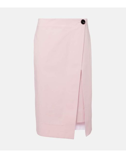 Bottega Veneta Pink Midirock Aus Baumwoll-Twill