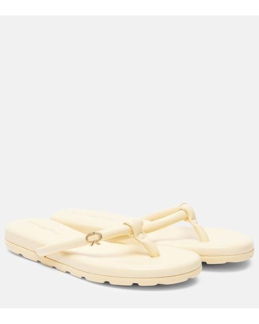 Gianvito Rossi Natural Fiji Leather Thong Sandals