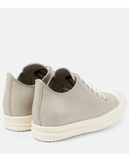 Rick Owens White Leather Low-top Sneakers